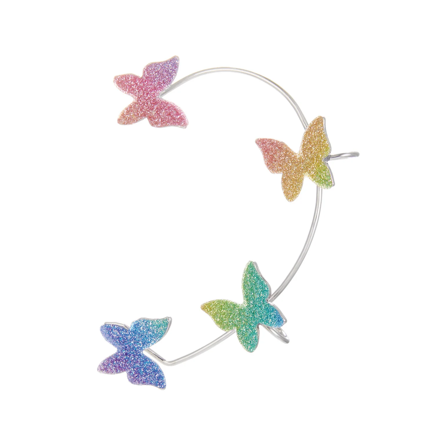 

Zircon Colorful Butterfly Ear Cuff Earrings for Women Butterfly Wrap Crawler Earrings around Ear No Piercing Ear Clip Earring