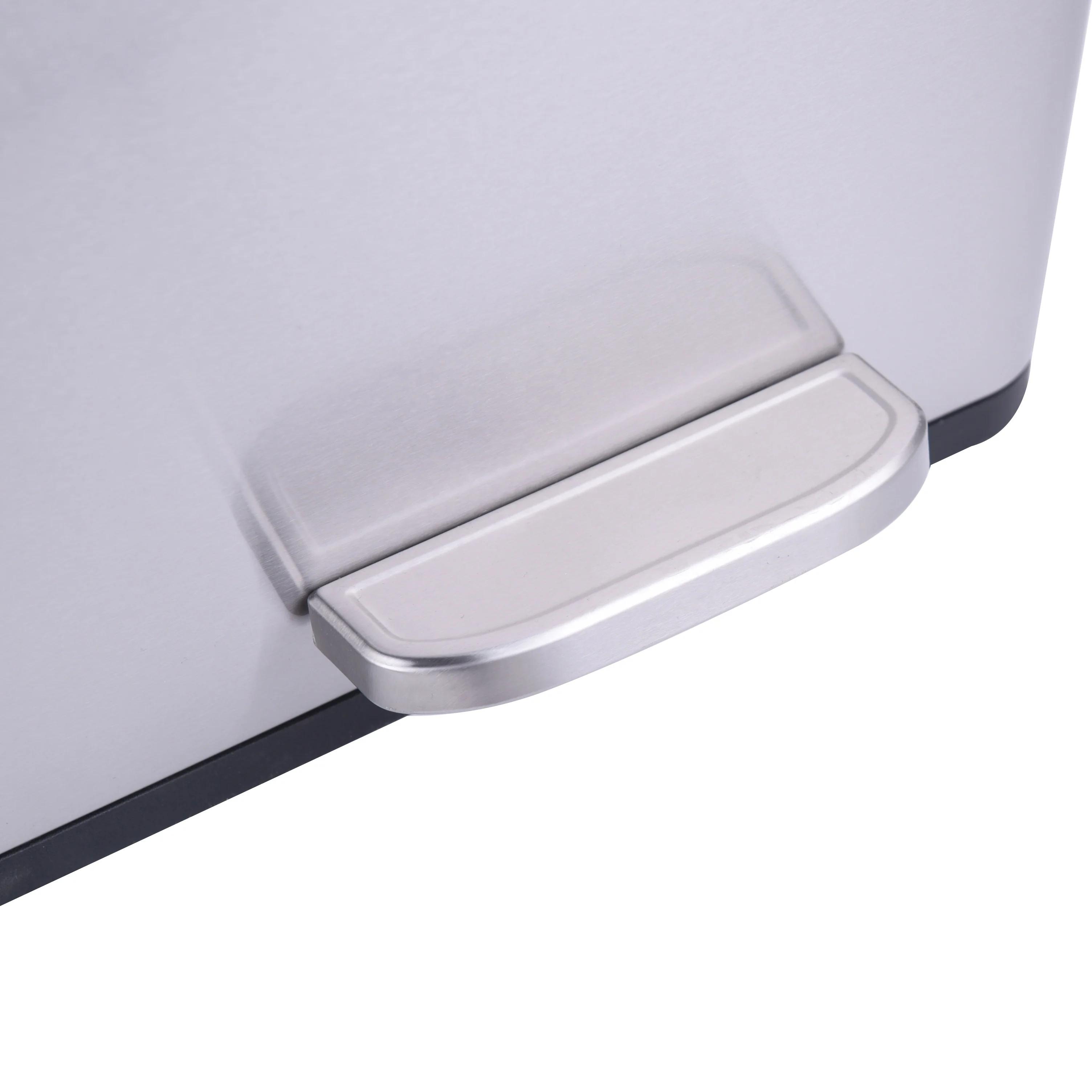 
industrial foot pedal recyclable 60L foldable trash bin Square Stainless Steel double compartment pedal cabinet waste bin trash 