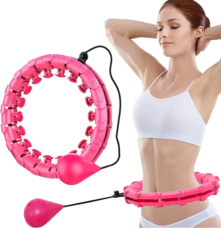 

New Design Hula Circle Fitness Exercise Equipment Indoor Hula Hoops With Ball, Pink,purple