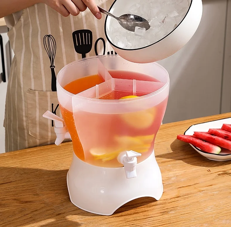 

Whosale Price 3-in-1 Beverage Dispenser Juice Container Kettle Jug Bottle Rotating Soda Pepsi Water Cold Brew BPA Free With Tap