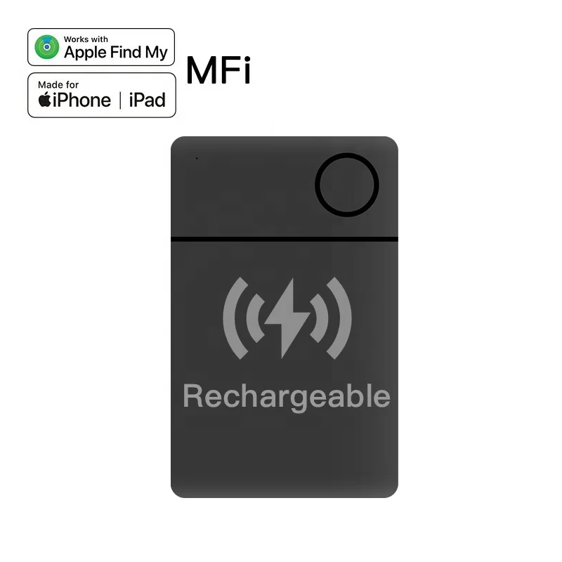 

RSH Rechargeable Wallet Tracker Card Finder MFi Certified Find My Smart Air Tag BT 5.2 Bag Luggage GPS Track Locator for Apple