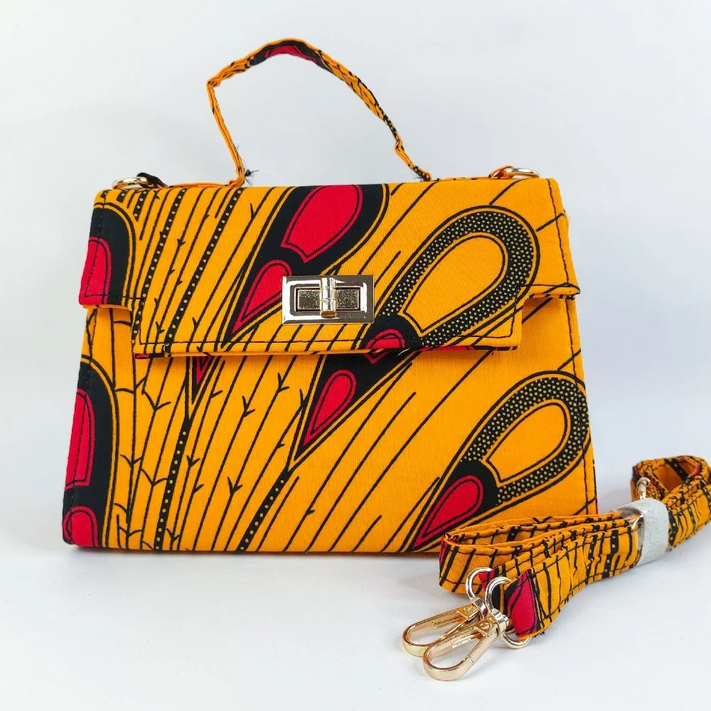 

2021 High quality wax cotton print women hand bags new colors cross body bag for ladies, Shown