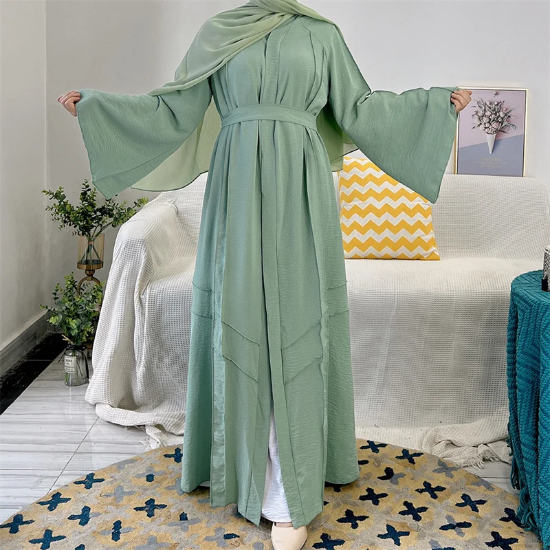 Eid Mubarak Kimono Dubai New Cardigan Kaftan Arab Turkish Islamic Clothing Muslim Modest Robe Popper Buttons Front Open Abaya