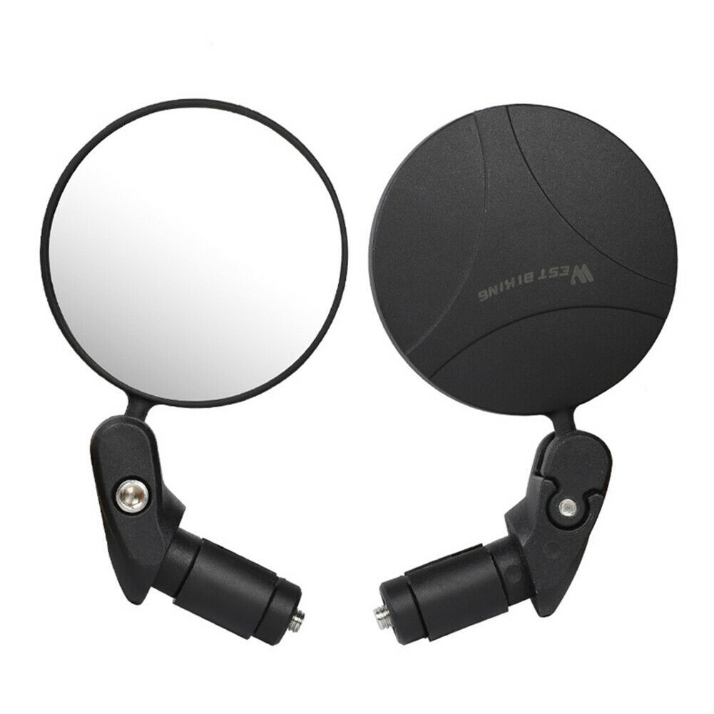 

round rear view mirror for mountain bike and road bike rear bicycle rearview mirror safety equipment bike side mirror, Black