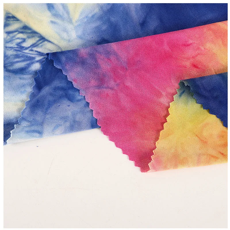 

Polyester Spandex 4 Way Stretch Double Side Tie Dyed Knitting Milk Silk Fabric for T-Shirt