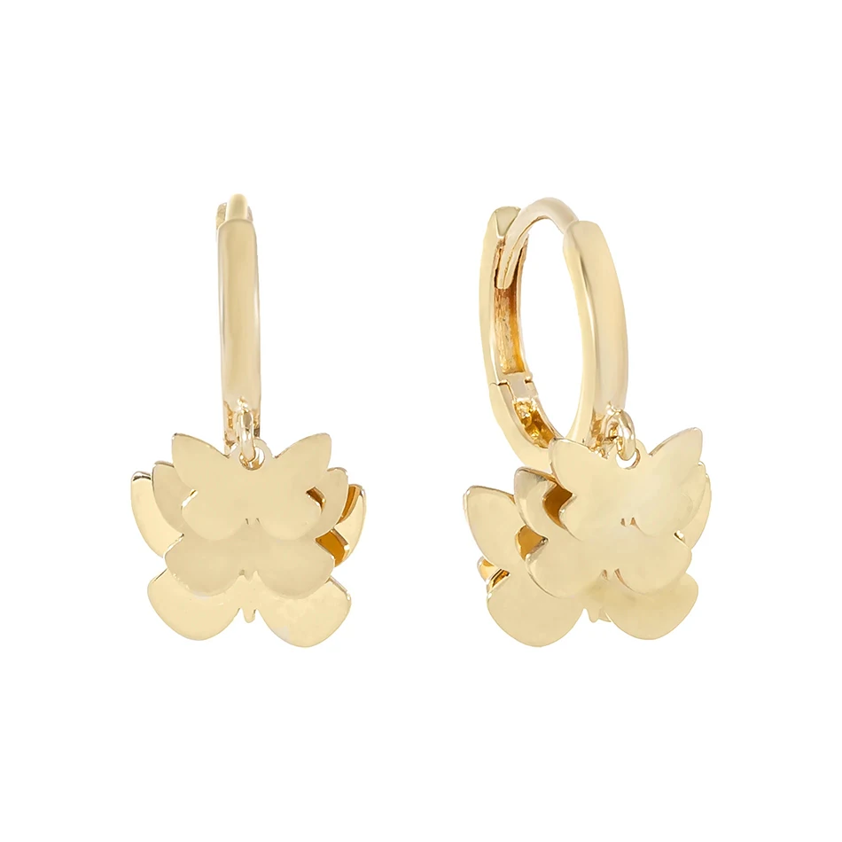 

Trendy Band Earings For Women 925 Sterling Silver 14K Gold Plated Multi Butterfly Huggie Earring