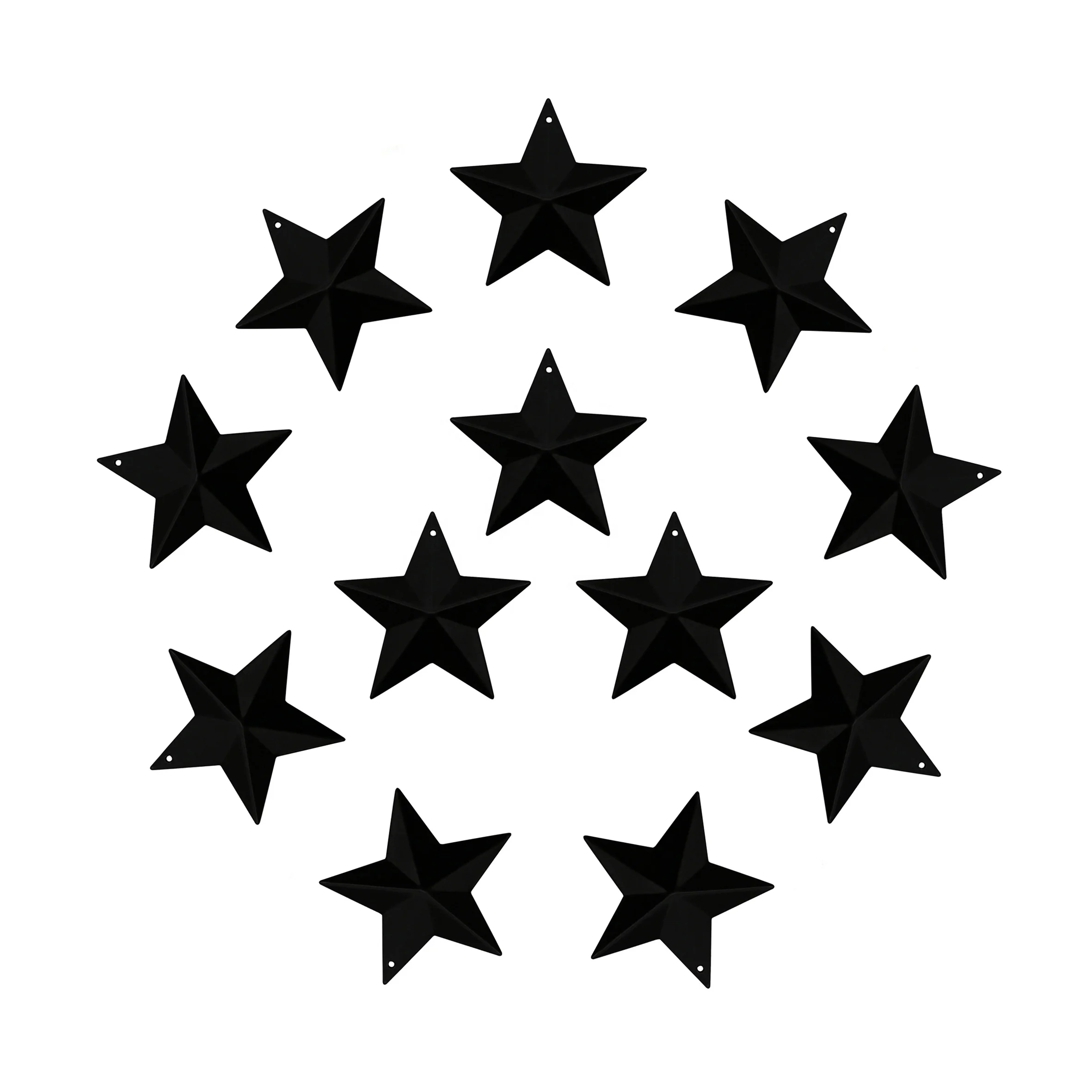 

Country Rustic Primitive Vintage Gifts Black Small Metal Barn Star Wall/Door Decor, 2-1/2 Inch, Set of 12