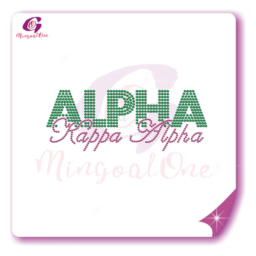 

Bling AKA ALPHA Sorority Letter Hot Fix Crystal Wholesale Rhinestone Transfer Motif, Select from color chart