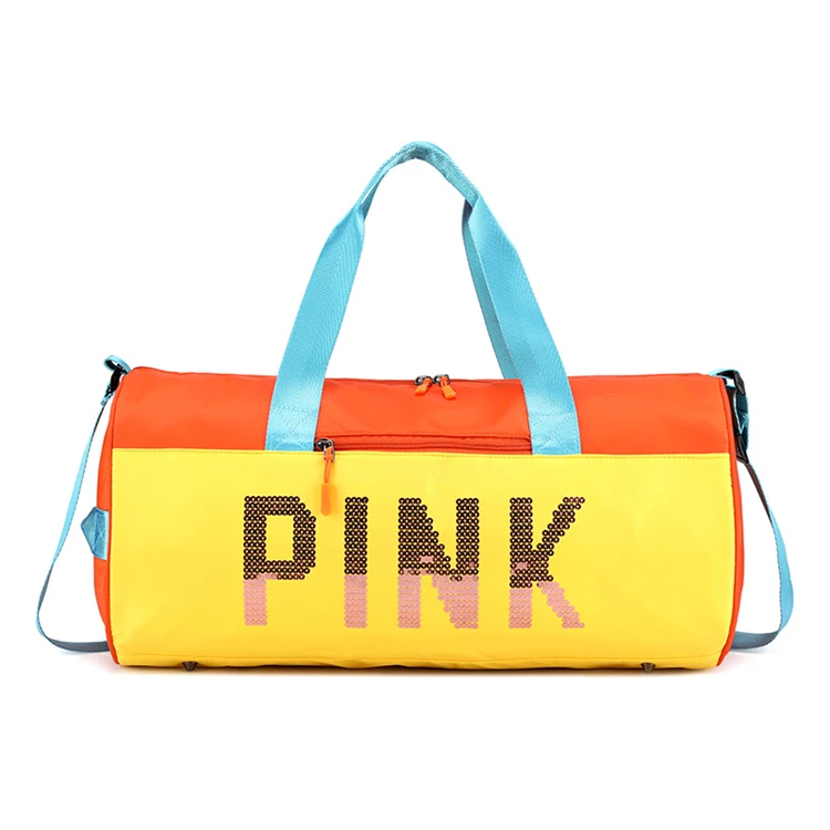 

New Trendy pink hand waterproof duffel bags gym sports yoga for travel bag sport, Customized color