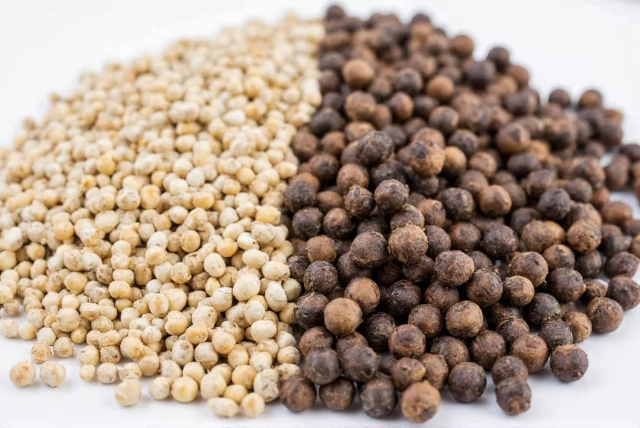Chef's hand grinding fresh black pepper into a creamy white sauce demonstration