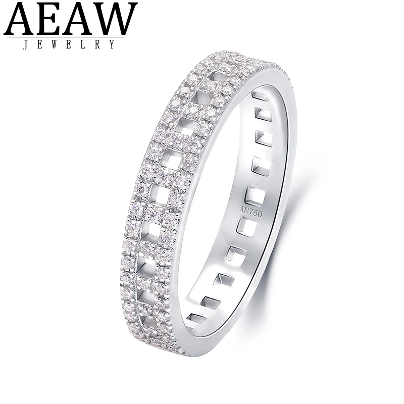 

AEAW 0.37CTW D Color Moissanite Ring Classic Tension Set 10K Real Solid White Gold Engagement Wedding Ring Party Gift for Women
