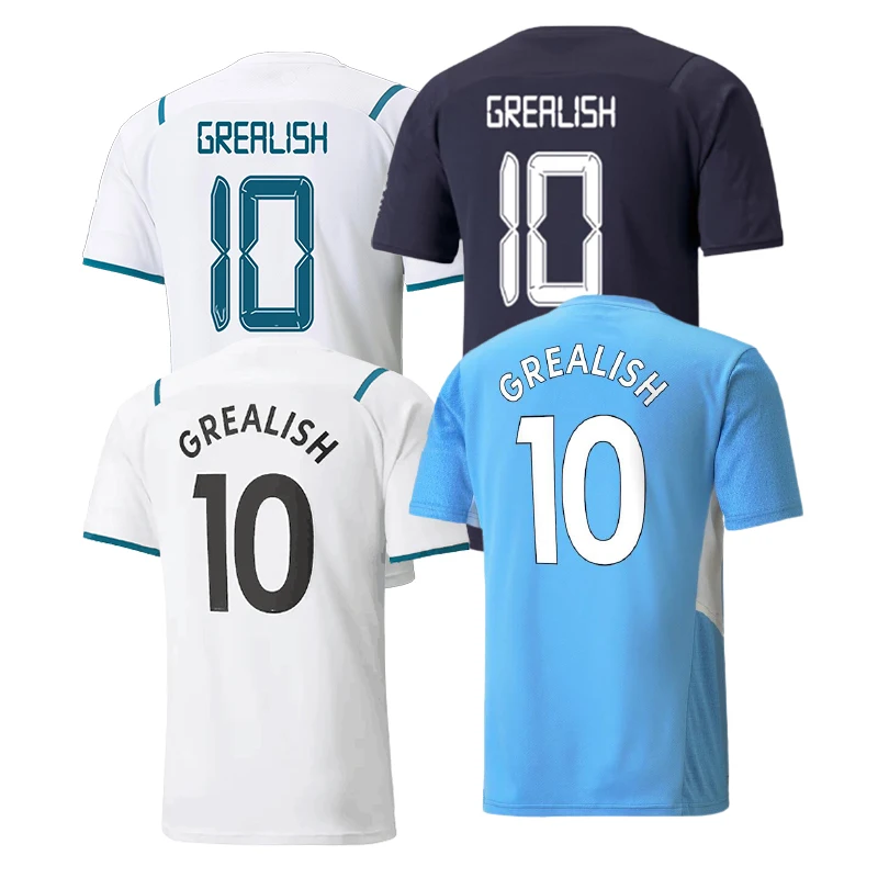 

2021 Man #10Jack Grealish Wholesale Thai Quality Soccer Jersey England League Home Away Soccer Uniform City Team Jersey