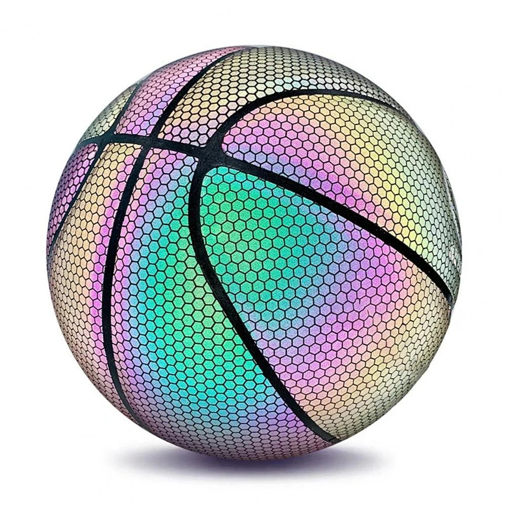 

Customized basketball latest factory direct sales Reflective Luminous basketball OEM LOGO Light up basketball holographic balls, Customize color