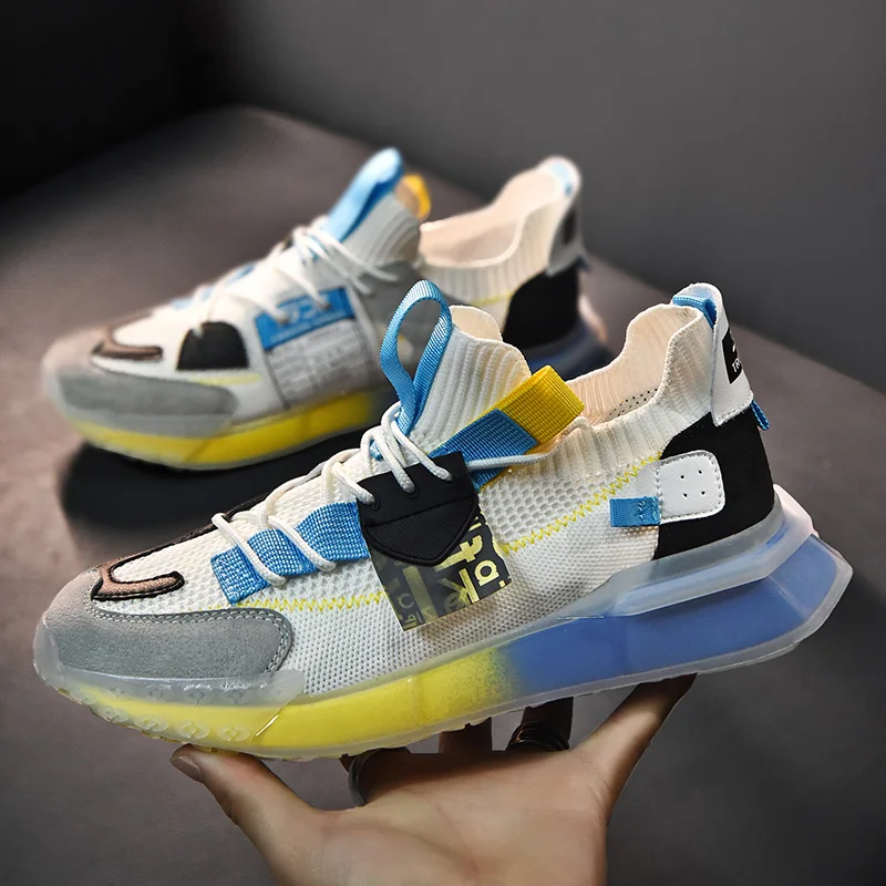 

Men's sports casual shoes 2021 new fashion breathable mesh fabric sneakers wholesale Walking Style Shoes shows