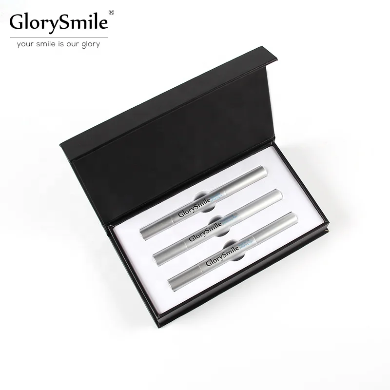 

High quality 3pcs 2ml whitening teeth gel pen in a luxury box package with non-peroxide 35% CP and 10% HP teeth whitening kit