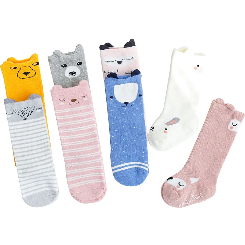 

New Cotton Stockings 0-4 Years Old Cartoon Baby Kids Socks Newborn Toddler Non-slip Tube Socks, Picture
