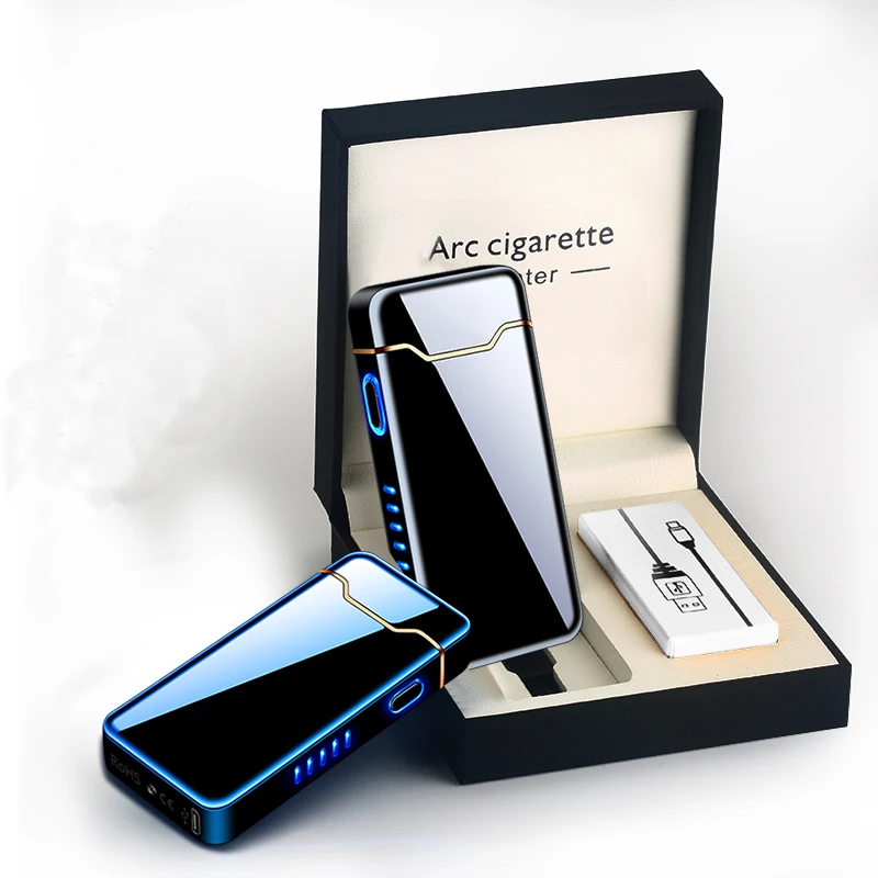 

Cigarette lighter double arc lighter , usb rechargeable electronic cigarette lighter for sale, 6 colors