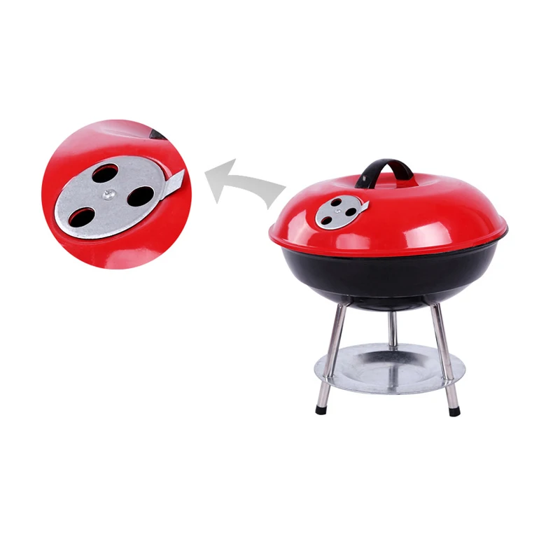 

Portable mini round smokeless kettle charcoal smoker barbecue bbq grill for camping cooking