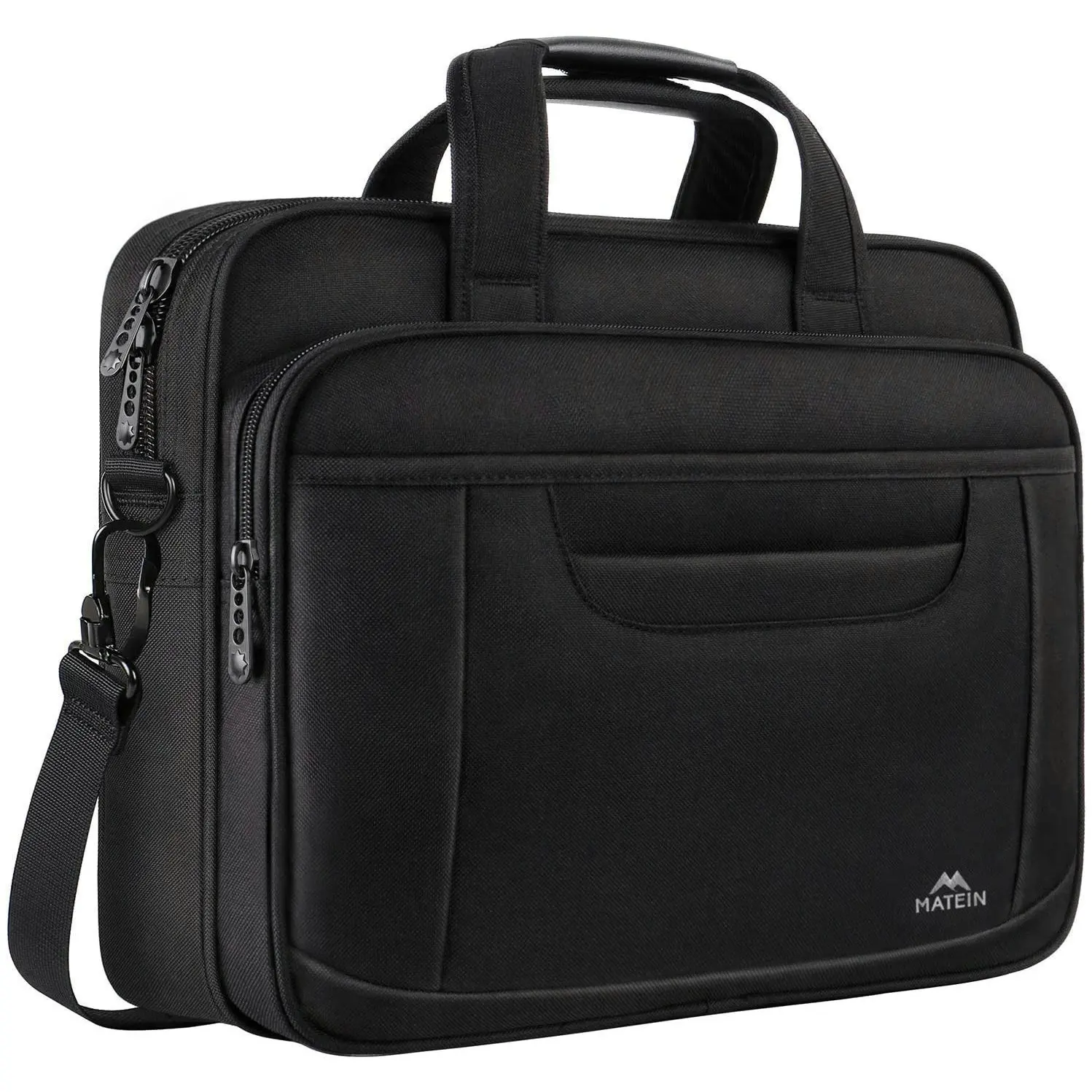 

Protective Computer Carrier Padded Shoulder Bag Polyester Messenger Briefcase Laptop Sleeve With Soft Pu Leather Handle