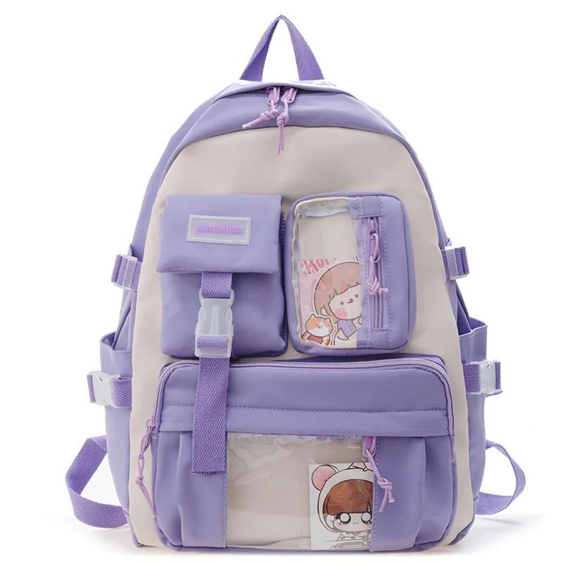 

2021 Korean New Kindergarten School Bag Cute Durable Cartoon Children Backpack for Girls Boys, Black,pink,blue,purple,rose red,green