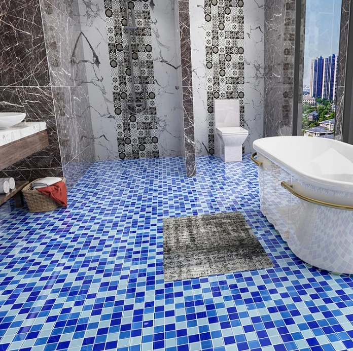 Decorative  hexagon glass mosaic tile for bathroom/kitchen/swiming pool