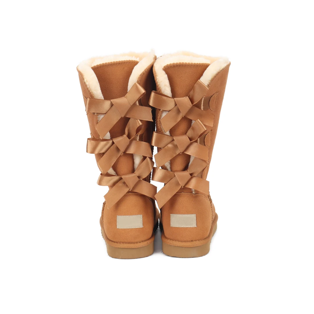

Wholesale 2020 uggh boots for women sheepskin Winter women's boots with bows uggh boots, Customized color