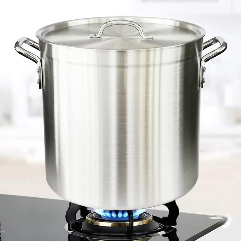 

35L large-capacity high-quality stainless steel soup pot with lock handle, Sliver