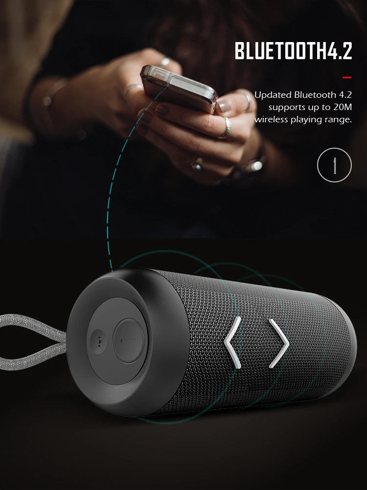 Sync Together Dynamic Stereo Wireless Bluetooth Speaker,Pairs With All