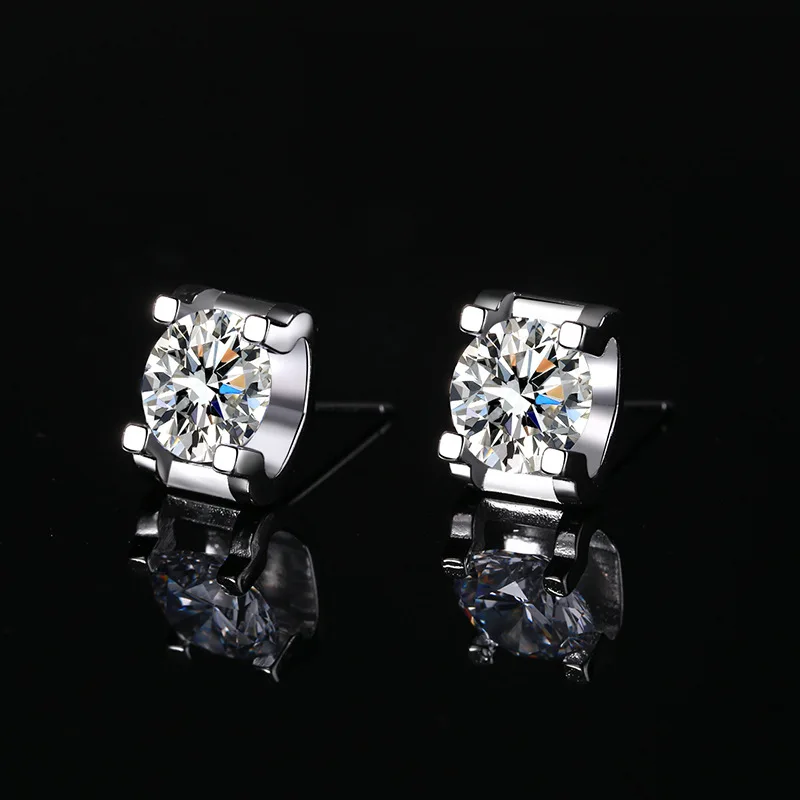 

2021 fashion jewelry White Moissanite Earstuds 1 ct OX design / Silver 925 Jewelry Classic Simple Design Engagement gift YSF1530