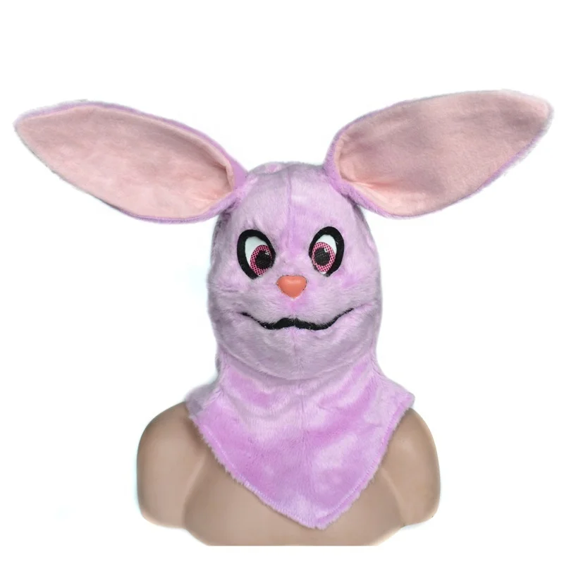 

Pink Rabbit Moving Mouth Mask Head Mask Realistic Animal Halloween Mask for Halloween Cosplay Costume Party