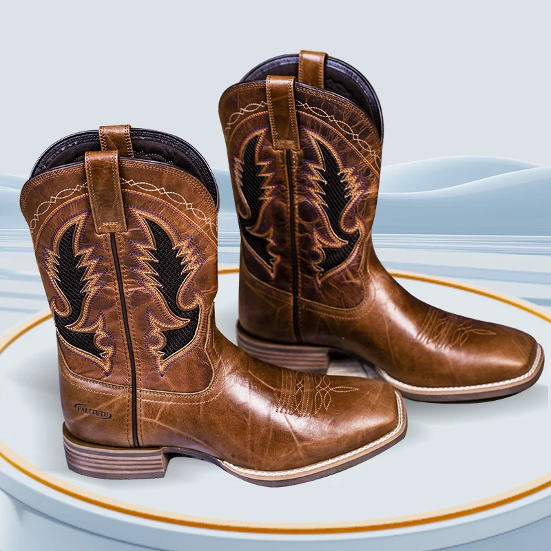 Goodyear Welt Boot Cowboy Hat Key Chain Factory Custom Top Quality Cow Leather Western Cowboy Boots Mens Mexico Design Men Boots