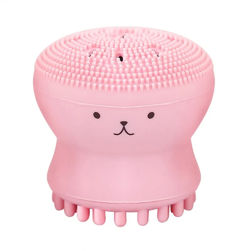 

Hot Silicone Face Cleansing Brush Facial Cleanser Pore Cleaner Exfoliator Face Scrub Washing Brush Small Octopus Shape New Oval, As shown in picture