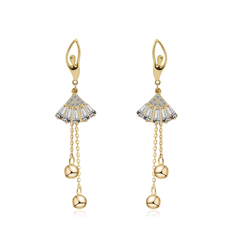 

Latest product fashion 2020 women tassel earring 925 sterling silver auricular needle zircon jewelry ballet dancer earrings