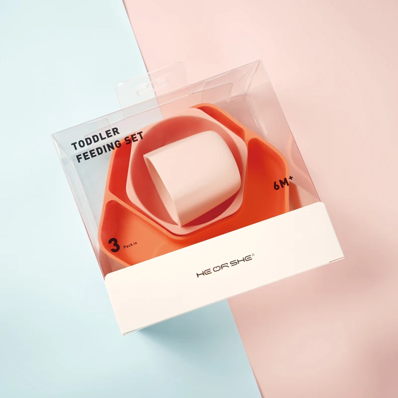 

HEORSHE Bpa Free Non-Slip Blue Plate Baby Mat Food Grade Toddlers Kids baby suction plate