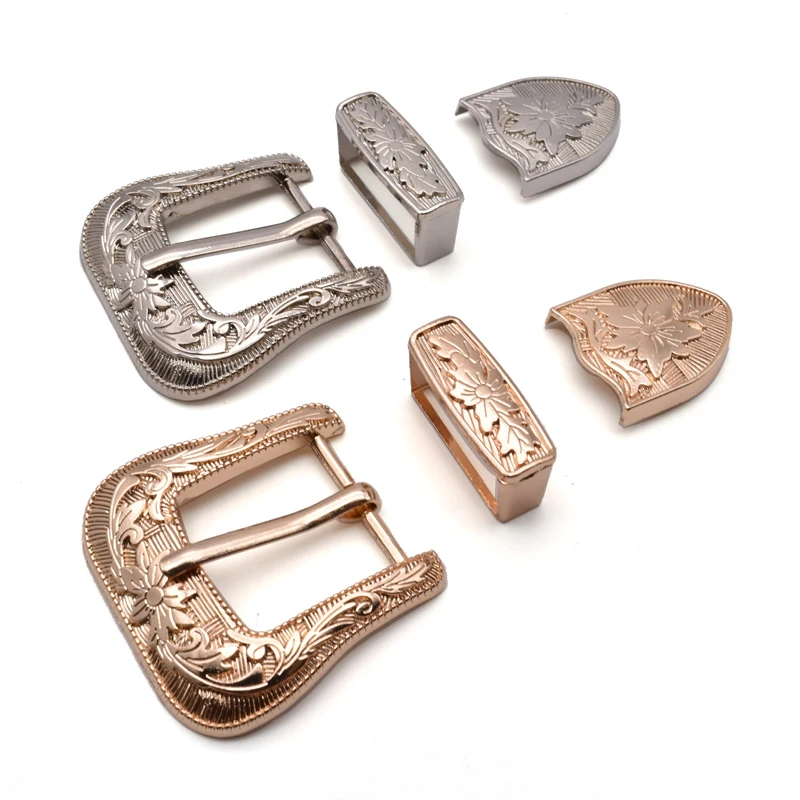 Wholesale Custom Cowboy Belt Buckle 3 Pieces Metal Western Cowboy Belt Buckle