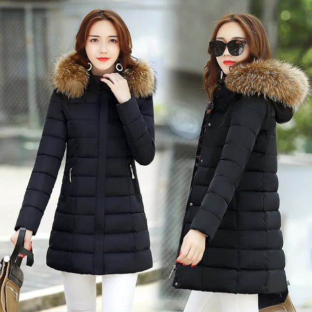 Winter hooded parka with with raccoon fur Premium jacket coat Parka