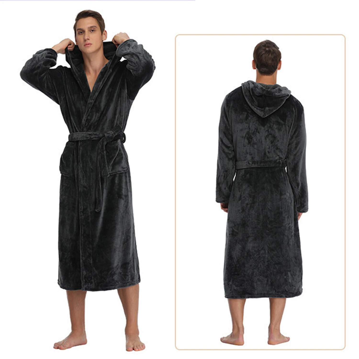 

Pregnant Adult Winter Waffle Plush Robes Men Bathrobe Luxury Designer Hotel Wholesale Unisex Long Bathrobe, Customized color