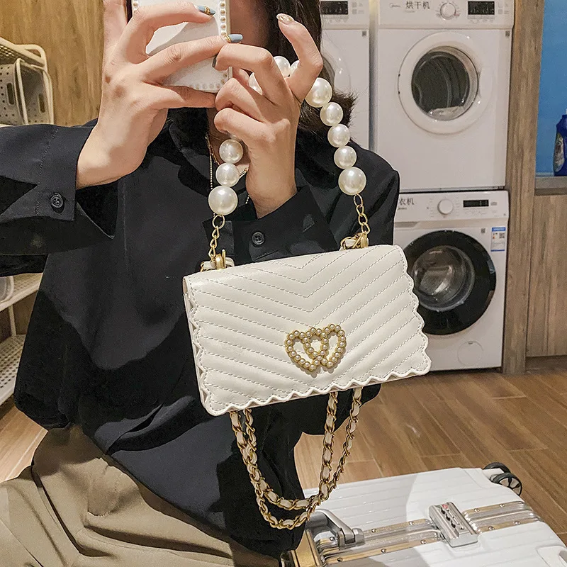 

2021 Korea Style Women Cute Handbag Pearl Crossbody Shoulder Bags