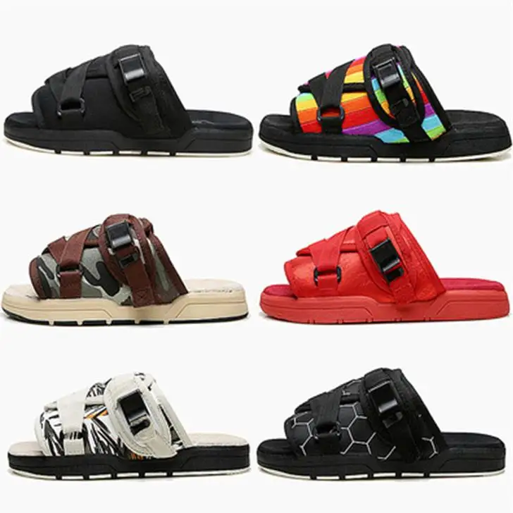 

2021 Drop Shipping Fashion Luxury Brand Print Tag House Buckle Nylon Non-slip Pvc Sport Slides Designer Mens Slippers Sandals