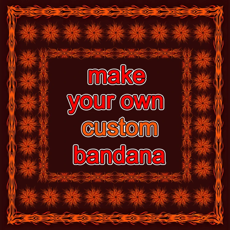 Multifunctional Cotton Custom Bandana with logo Custom Design Print Square Sports Bandana for Men