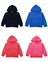 

Wholesale Autumn Winter Children Sweatshirts Kids Boys Girls Solid Pocket Hooded Pullover Outwear Tops Clothes Blank Hoodie