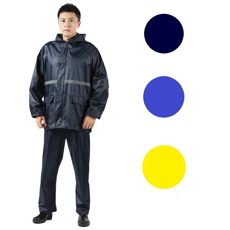 

China top quality reflection waterproof rain jacket adults rain wear coat work uniform rain suit raincoat for men, Customized color