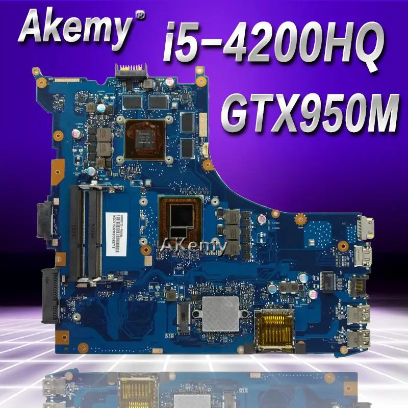 

Akemy GL552JX Laptop motherboard For Asus GL552JX GL552J ZX50J Test original mainboard GTX950M 2GB i5-4200HQ