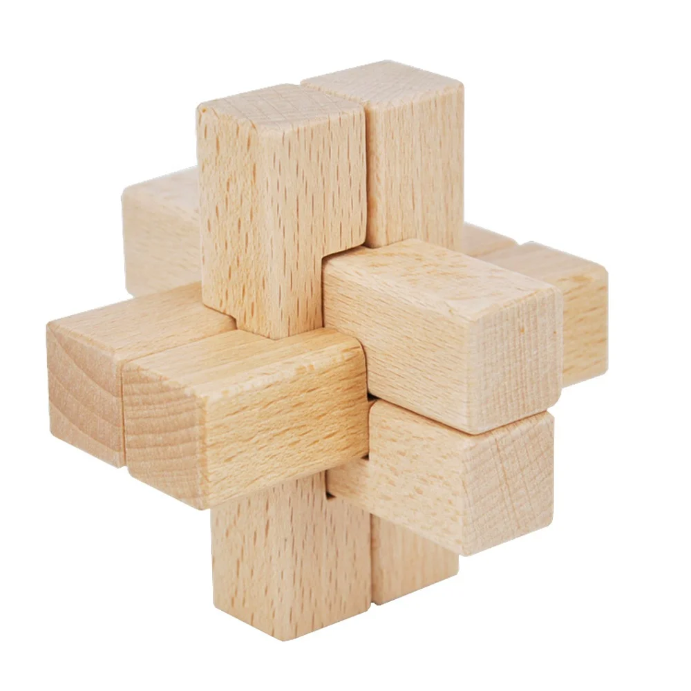 

Helps Intellectual Development Brain Teasers Wooden 3d Cross Puzzle