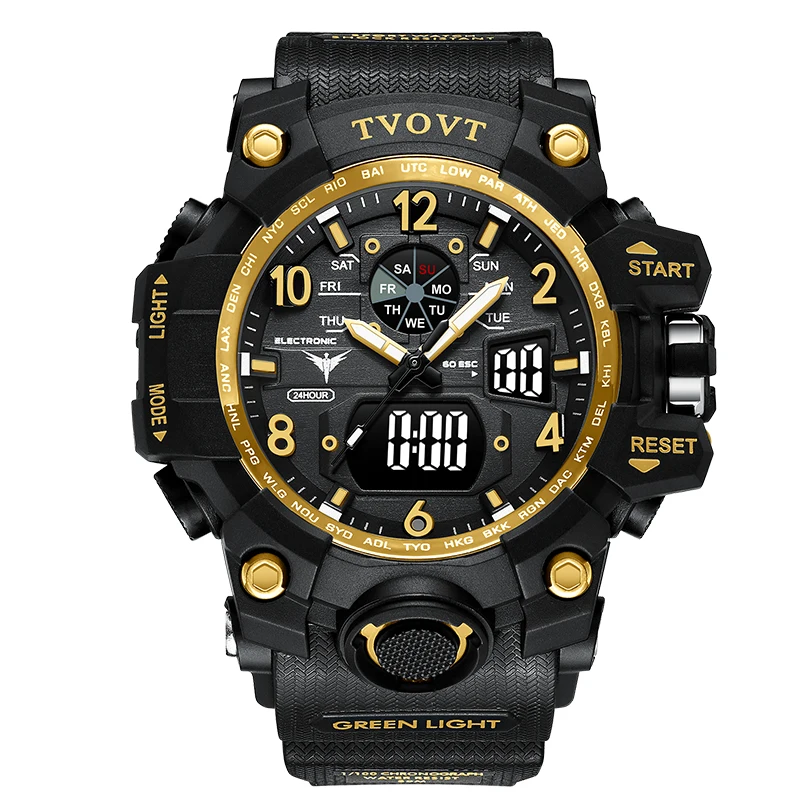 

Outdoor Casual Sport Hand Watch LED Display Calendar Waterproof Digital Watch for Men 8803, Black/blue/yellow/white