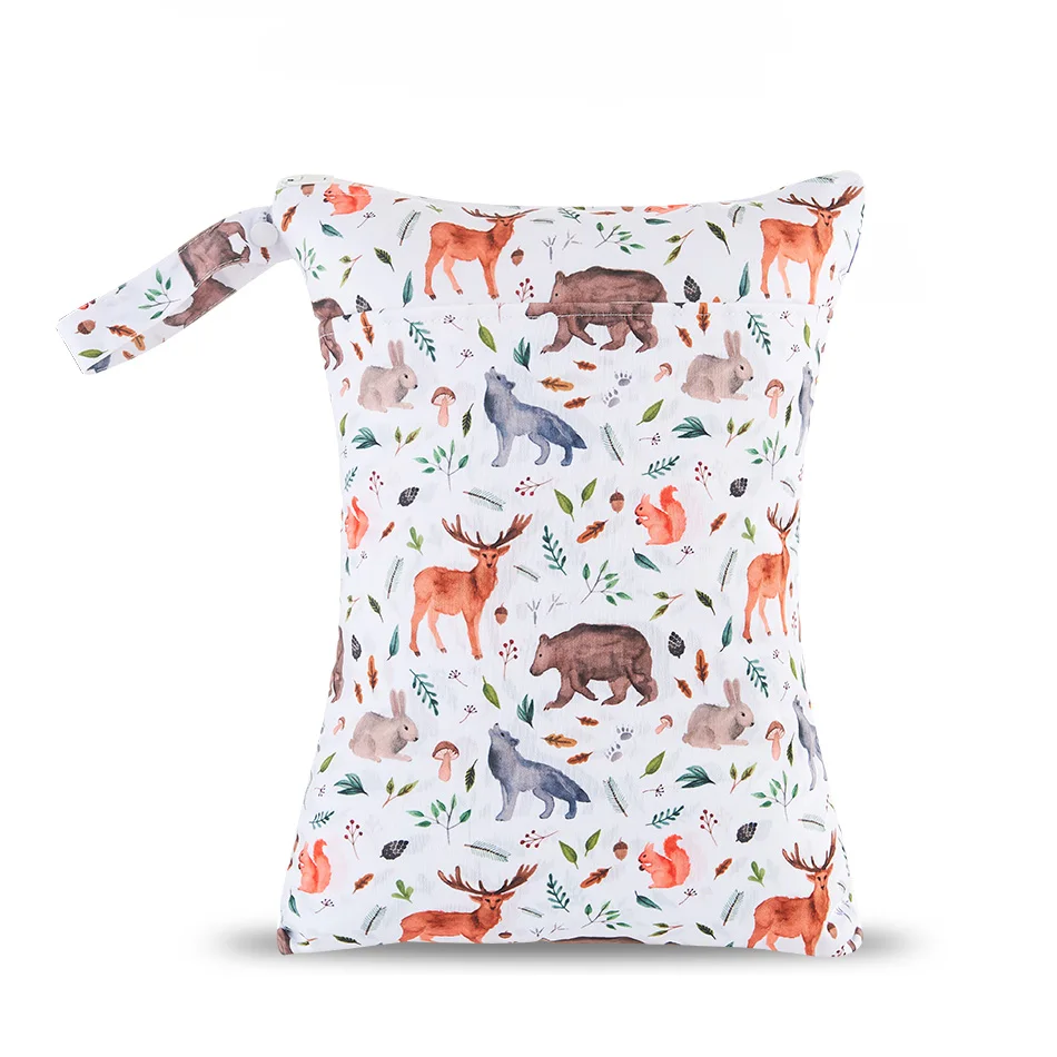 

Happyflute reusable Fashion diaper Wet Bag waterproof Double pockets two zipper diaper Bag, Customized color