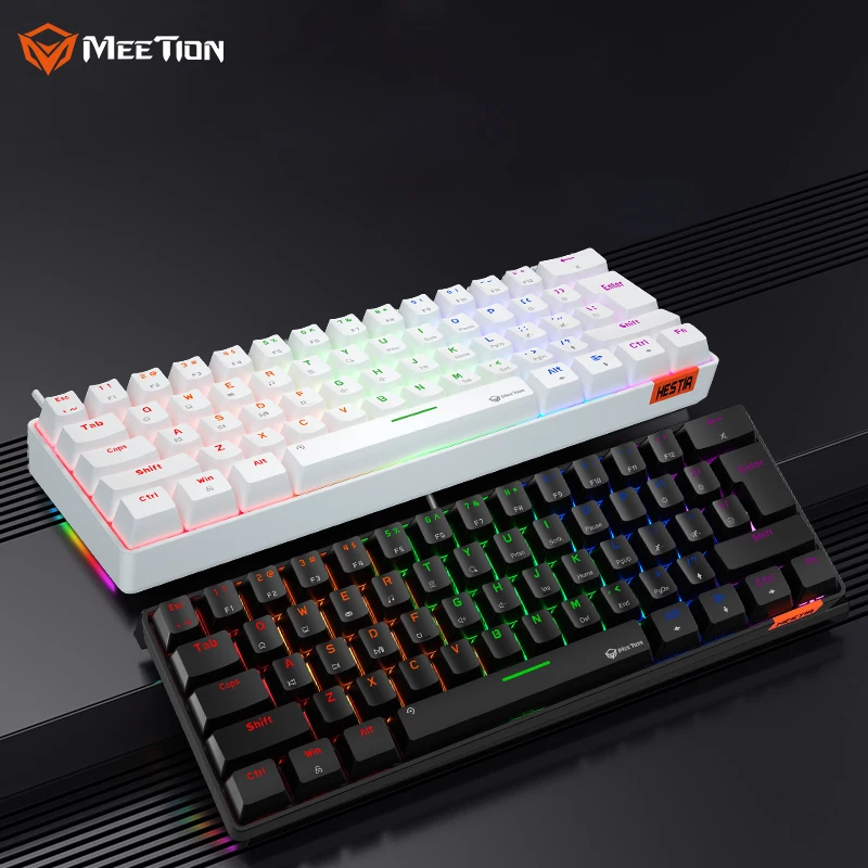 

MEETION MT-MK005BT Bluetooth Wired Dual Mode 60% Size Mini Portable Black Game Office Mechanical Keyboard