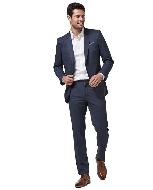 

Men suit 2021 wholesale customized high quality stretch navy black tailored fit twin button closure men's business suit jacket