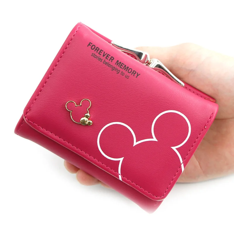 

luxury famous brand cartoon cute coin purse hasp card holder women mini mouse wallets, 2 colors