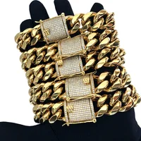 

Miss Jewelry Factory Price Men's Diamond Cuban Link Bracelet